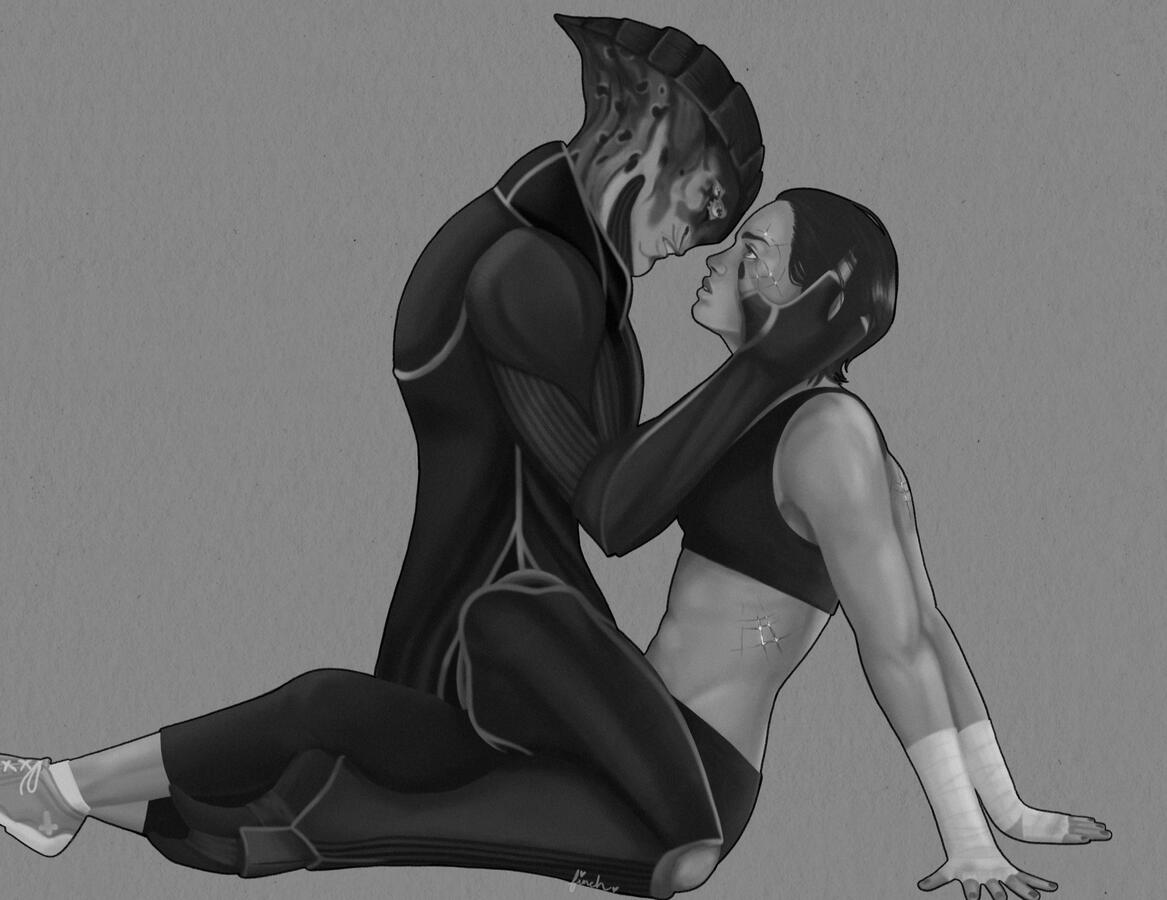 Style: Grayscale - SFW Duo - Flat Background